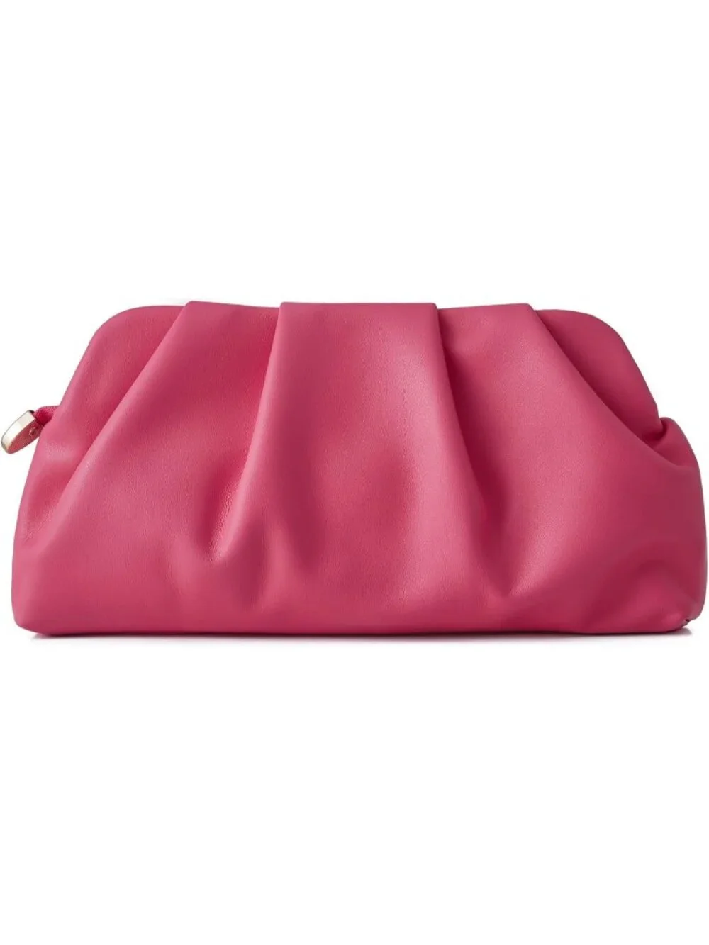 👜Women's Rose Leather Ruched Clutch Purse Detachable Metal Chain Crossbody Bag